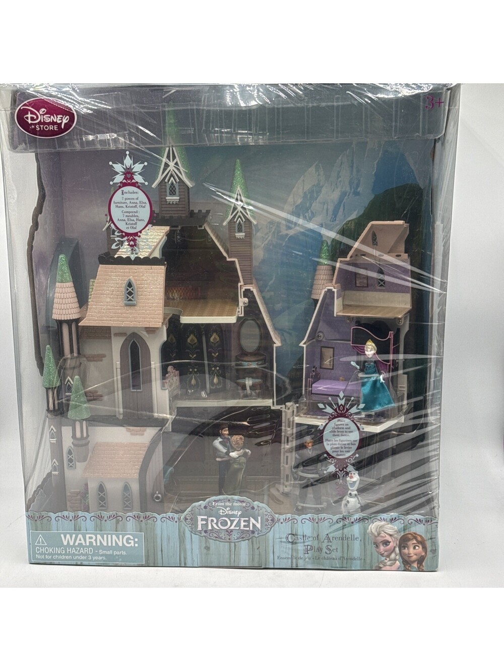3-level Disney Store Frozen Castle of Arendelle 5 Figures Play Set 2013 New